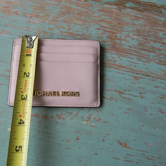 MICHAEL KORS JET SET TRAVEL CARD HOLDER WALLET LIGHT PINK LEATHER - Picture 3 of 5